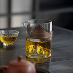 Load image into Gallery viewer, Glass Tea Pitcher with Mountain Motif & Wooden Grip