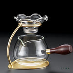 Load image into Gallery viewer, Luxury Glass Tea Dripper Set with Wooden Handle &amp; Gold Stand