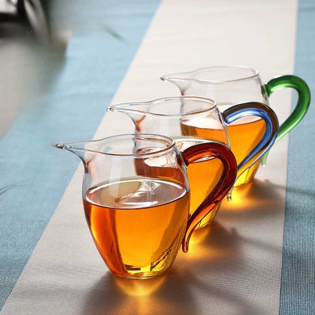 Color-Handle Glass Tea Pitchers